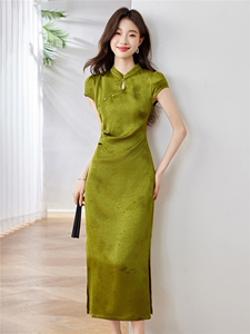 妍蝶女士连衣裙2025夏季新款时尚减龄休闲百搭修身显瘦旗袍长裙子图片