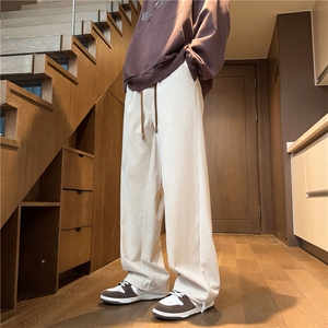 秋季简约潮流阔腿裤韩版纯色百搭休闲裤宽松大码长裤KZ9121 P-45图片
