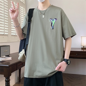 夏季男短袖t恤 高品质多工艺发泡印大码T恤衫HF8510-P34图片