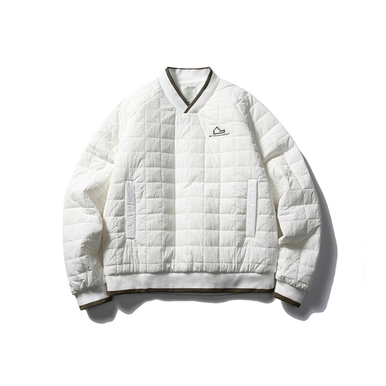 南夏乔装2025冬季新款日系刺绣格子加厚棉衣复古撞色V领休闲棉服,男装棉衣,电商S006（B521）
