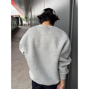 1506-1/WB101/P41重磅小领口正肩圆领卫衣男士春秋百搭休闲卫衣图片