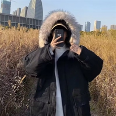 韩版兔绒大毛领百搭加厚保暖棉衣轻奢风户外加绒棉服外套，男装棉衣，星座1013