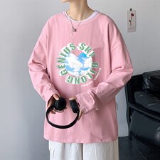 ！秋季打底衫男卫衣男潮流圆领纯棉长袖T恤男CX296-P25，男装T恤，电商B371