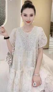 重工订珠刺绣连衣裙,女装连衣裙,天使公主