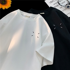 主推马吉拉刺绣情侣短袖T恤重磅基础百搭半袖上衣H951P28控38，男装T恤，电商A341