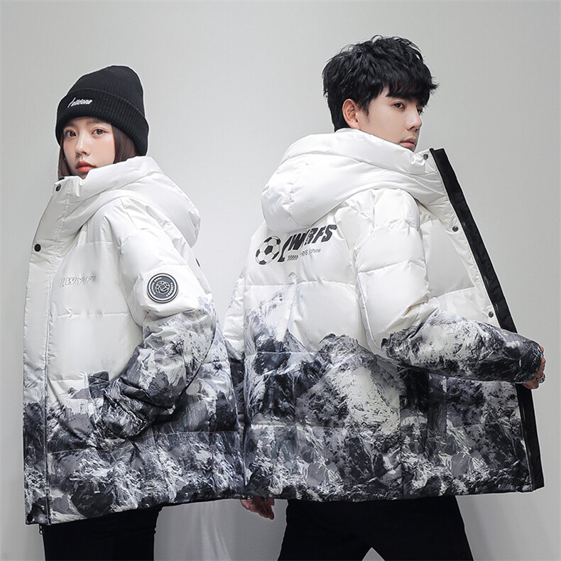 现货外贸侧飞图立领光板团体服班服宽松韩版情侣学生外套羽绒服,男装羽绒服,星座301D-5(原星座1415）