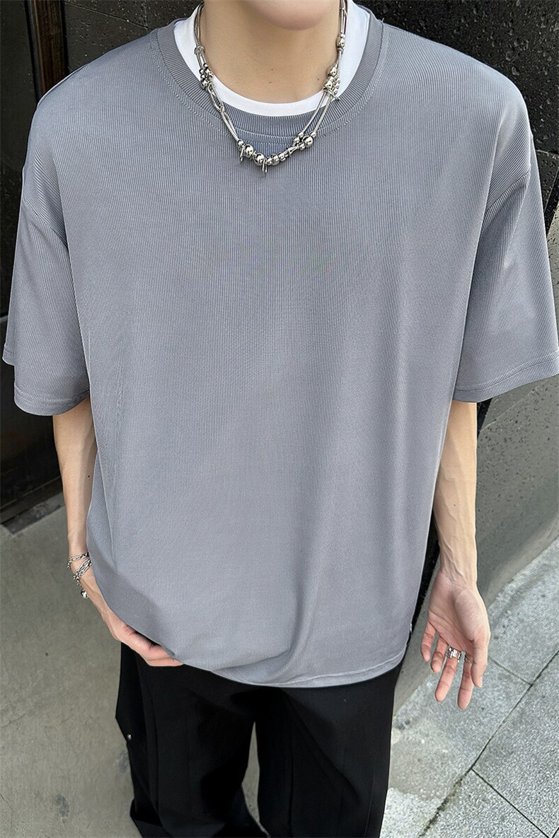 8XL-M高品质！！特大码冰丝速干T恤男透气短袖上衣纯色DX314P25,男装T恤,电商D206-1