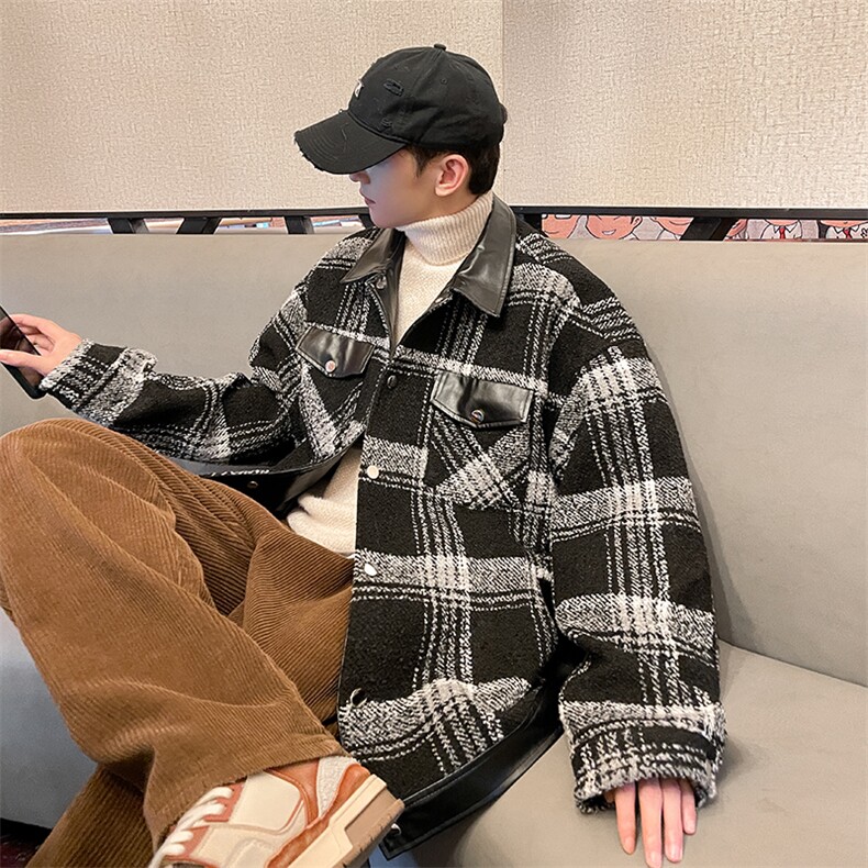 秋季新款男士格子夹克韩版简约外套上衣服A071-JK09-P110,男装夹克,电商A071