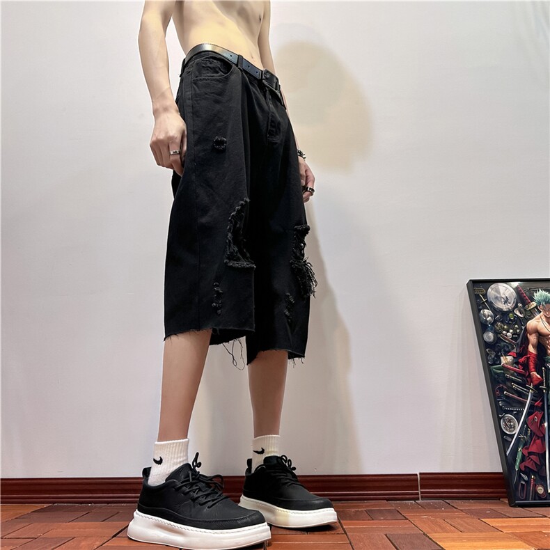 D2051-p45-控68现货风宽松cleanfit牛仔裤七分裤黑暗,男装牛仔裤,星座116