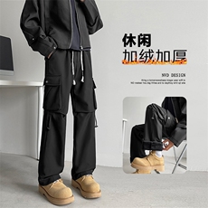 美式工装裤加绒加厚裤子高街伞兵裤直筒休闲裤JRK720特批43，男装工装外套，星座718-1