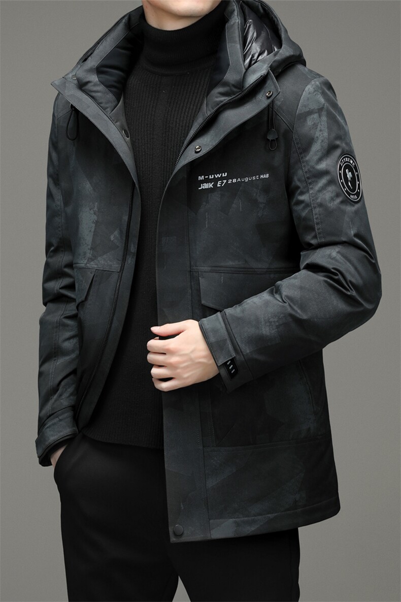 2023冬季新款纯色羽绒服休闲外套中年爸爸装连帽上衣YYYR320-P350,男装羽绒服,电商B212（原钱塘6029）