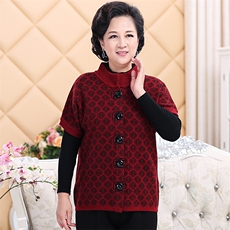 2024秋冬新款中老年女款立领纽扣仿开衫马甲背心，女装马甲，衣恋羊绒