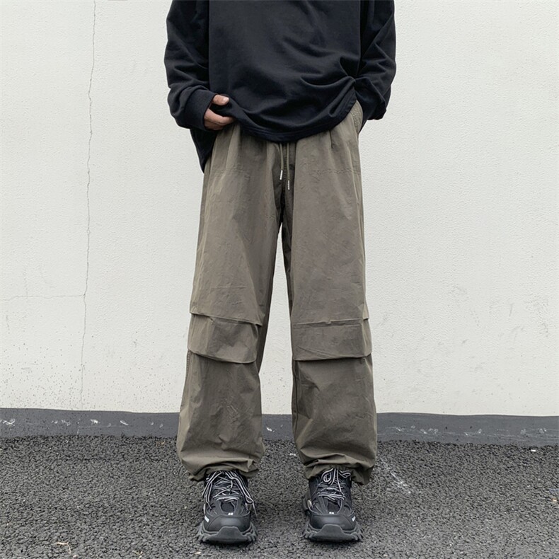 高街设计感工装裤男潮牌宽松束脚阔腿垂感慵懒风长裤K7213-P42,男装休闲裤,星座512-4
