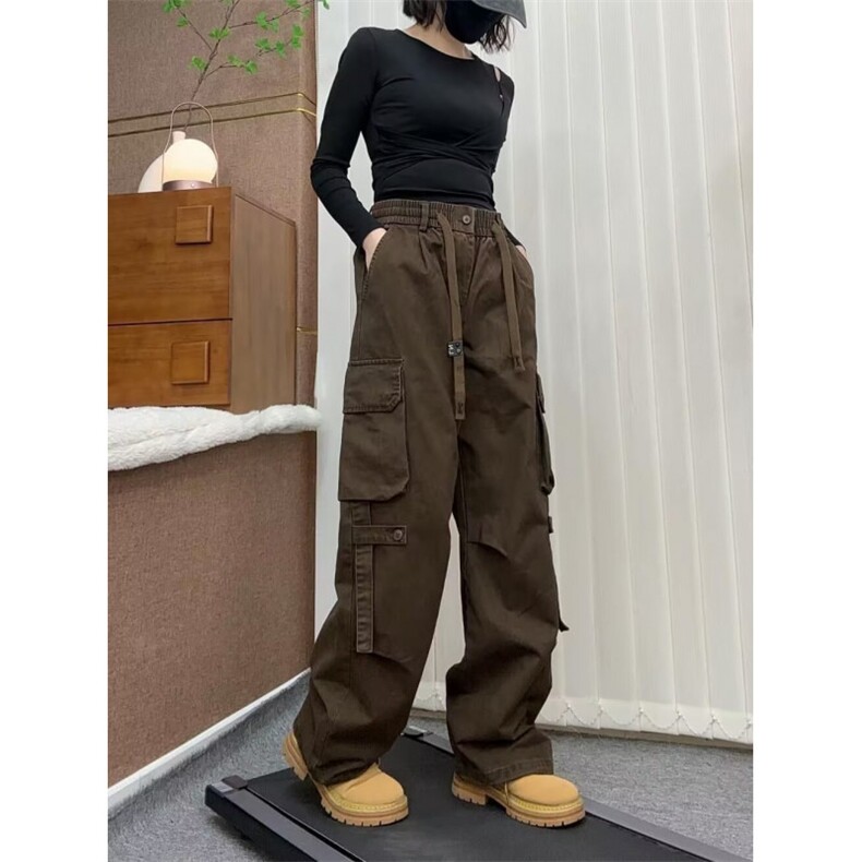 男士复古重磅街头直筒工装裤透气弯刀痞帅风百搭休闲裤W154P58,男装工装外套,星座1112-1