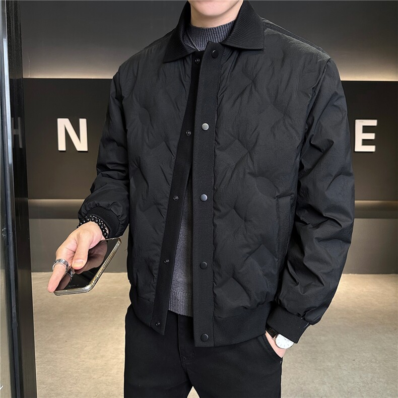 冬季新款男士翻领高工艺压皱轻薄款羽绒服【标50绒】,男装羽绒服,星座414（原B263）