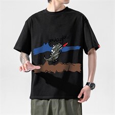 2021夏季新日系无影墙大码男已注册卡通印花短袖T恤T1083-P25，男装T恤，电商A001
