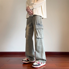 2026春季美式微喇工装牛仔裤男复古水洗裤子-A2188TP55控88，男装牛仔裤，电商B241