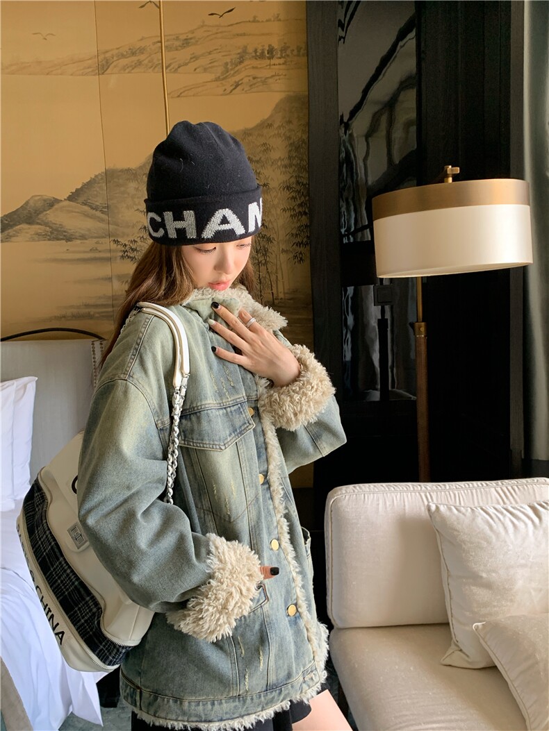 现货新款水洗复古牛仔棉衣外套HW88P190K288,女装短外套,2D035