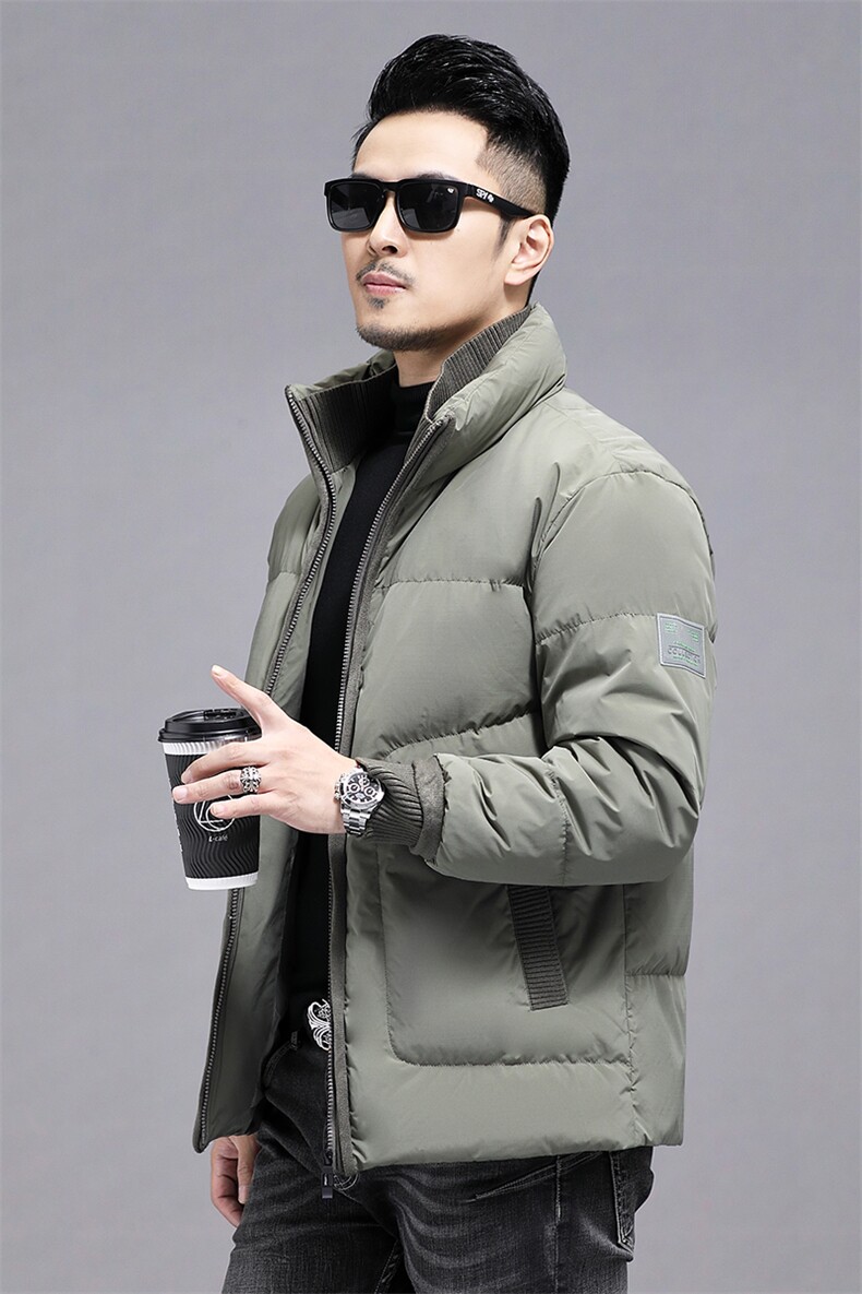 2023新款立领羽绒服男士中年商务休闲冬季上衣男装厚款保暖外套,男装羽绒服,电商B212（原钱塘6029）