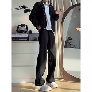 1014-1-KZ110-P40-弯刀西裤男女冰丝修身显瘦微喇裤图片