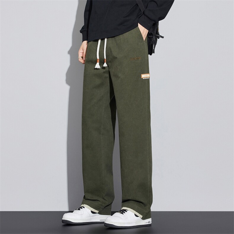 春季美式高街纯棉休闲裤子男款潮流宽松直筒运动工装裤J8025-P45,男装工装外套,星座509