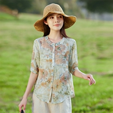 苎麻套装上衣2025年夏季苎麻，女装连衣裙，江南依恋