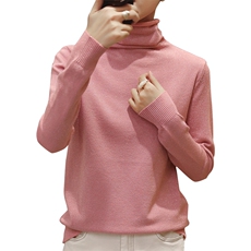堆堆领打底衫女秋冬羊毛衫洋气亮丝长袖修身针织衫内搭高领毛衣，女装针织衫/毛衣，佳绒包芯纱店