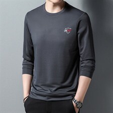卫衣男新款2023春秋季长袖t恤上衣中年男士圆领休闲打底衫体恤，男装卫衣，电商B212（原钱塘6029）