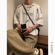 冰氧仿短袖港风暖光夏季休闲百搭趣味印花男上衣TC3156-P25控48，男装T恤，星座717