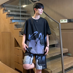 夏季冰丝高弹速干短袖短裤运动套装 2407特P45控68图片