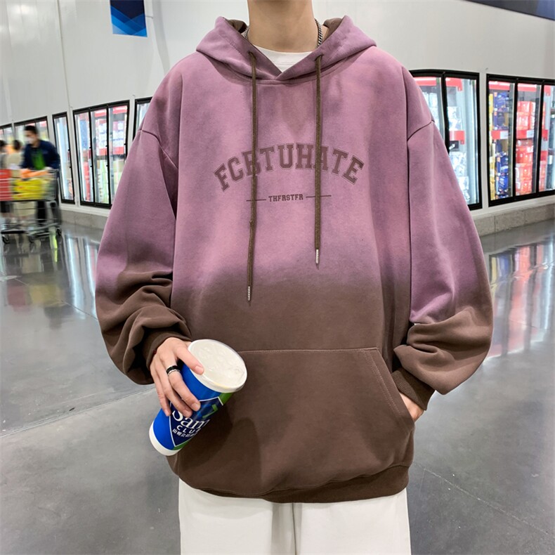 秋季复古扎染渐变连帽卫衣男潮牌oversize加绒宽松外套W6387-P40,男装卫衣,星座512-2
