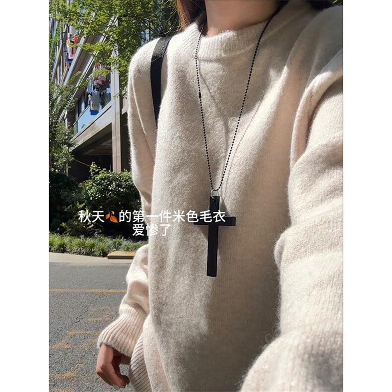 经典圆领设计慵懒风毛衣日系潮流氛围感舒适上衣HY872TP35无差价图片
