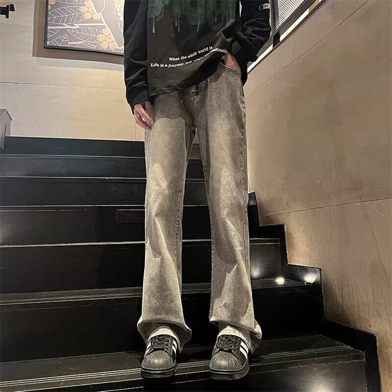 微喇牛仔裤男女韩版潮流修身帅百搭2024秋冬ins长裤RK2270-特P34,男装牛仔裤,星座412-3
