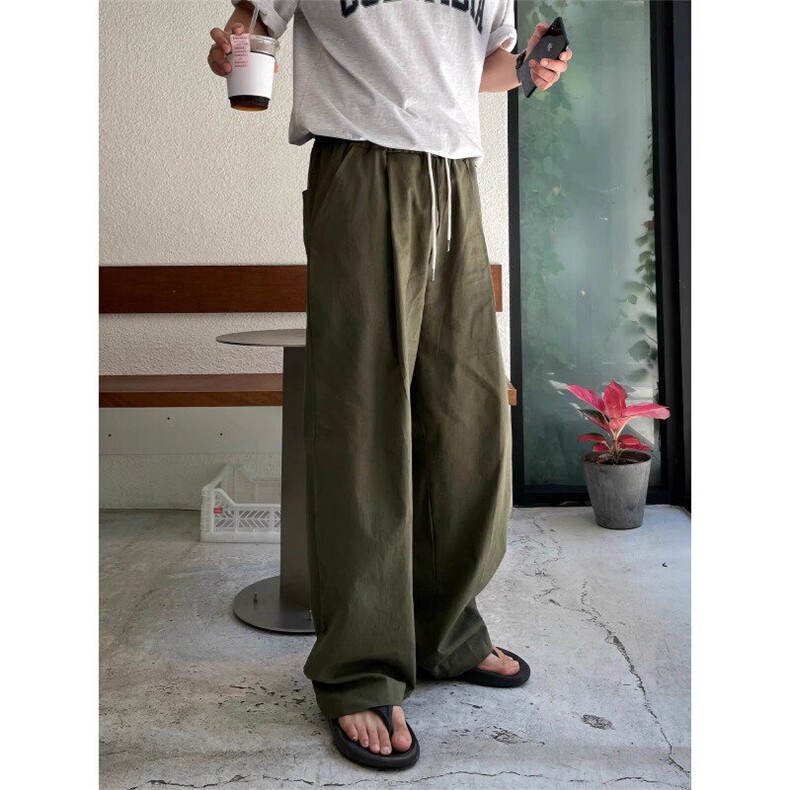 【量大价优】亚麻直筒休闲裤男士阔腿裤韩系通勤cleanfit穿搭P50,男装休闲裤,星座1004（原星座815-3）