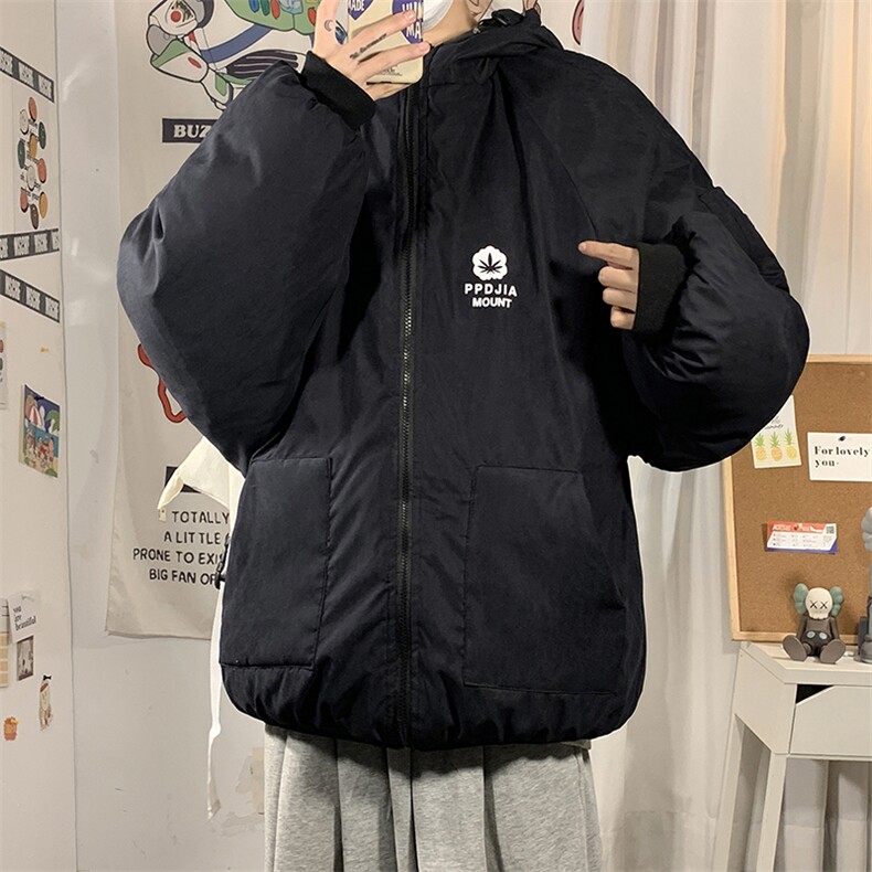 2021冬季新港风海报男大码印花保暖加厚加衣面包服M702-P85，男装棉衣，电商A001