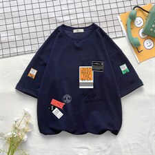 Q11121-P30春夏季七分袖t恤男大码五分袖男短袖中袖小清新,男装T恤,电商A040