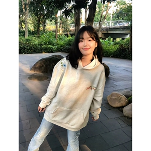 网图有货 华棉 花卉刺绣初秋卫衣男女高街情侣宽松上衣 A814-P48图片
