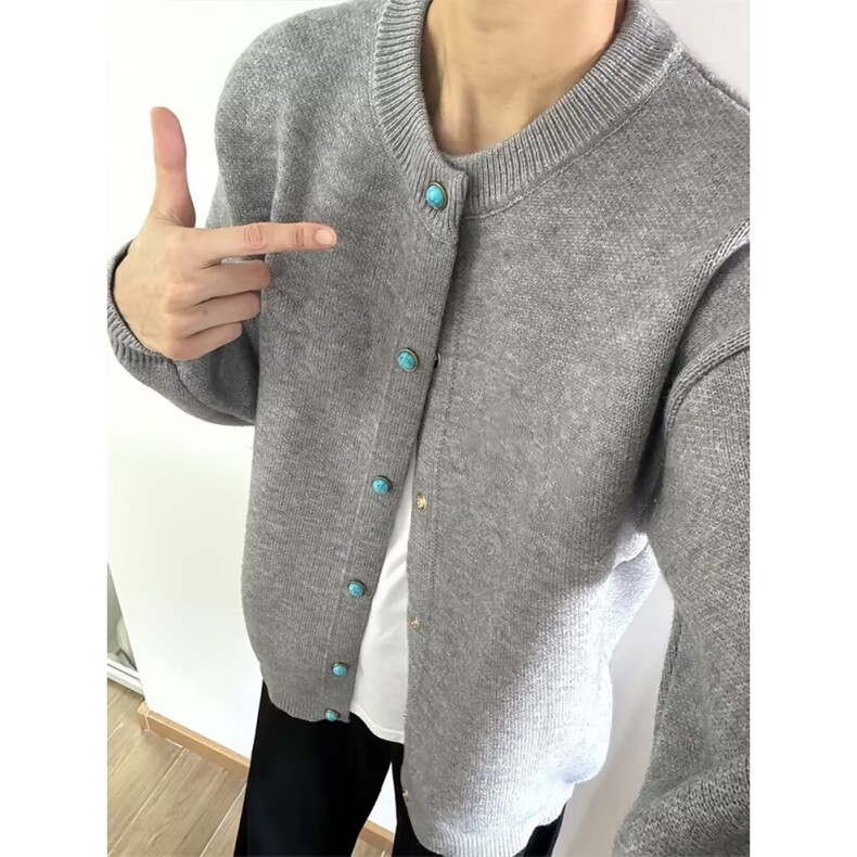 网络图 开衫毛衣时尚慵懒原宿百搭图片