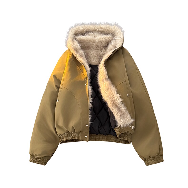 新款座山雕美式复古显高连帽棉服外套加绒毛领棉衣MY2585P100,男装棉衣,电商A128