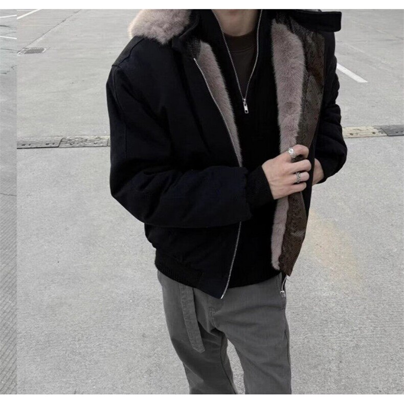 【有货】D8218-P178蛇皮座山雕棉服外套男冬季加绒美式飞行员棉衣,男装棉衣,星座603-2