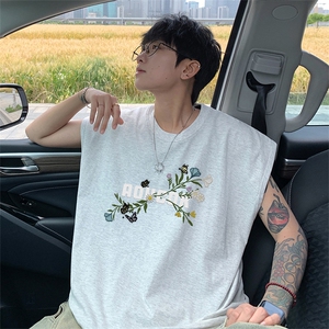 可48小时发货支持抖音得物来样二开240克重磅美式纯棉背心无袖t恤图片