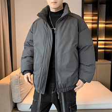 现货冬季美式休闲加厚雪山外套夹克立领纯色三防户外工装棉服，男装夹克，电商A443