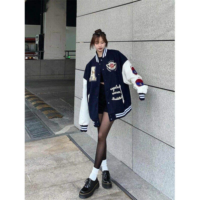 美式高街刺绣棒球服男女春秋潮牌字母情侣外套痞帅夹克LM055-P65,男装夹克,星座1008