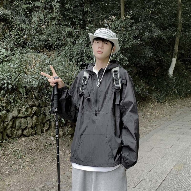 夏季户外山系连帽防晒服轻薄凉爽透气皮肤衣男女款F045-P38,男装夹克,星座308B-1