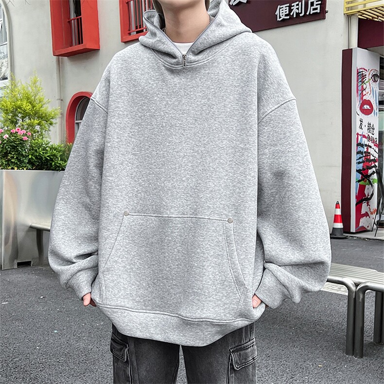 W366-P60M-6XL秋季美式重磅扎染酷丝棉加绒套头连帽拉链卫衣,男装卫衣,星座109