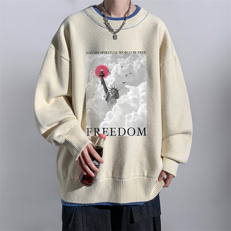 控78 假两件毛衣男大码加绒针织衫男毛线衣M80326-P55  加绒P70图片