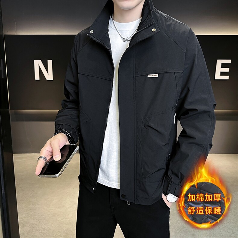 JK801R-P852025秋冬时尚加棉加厚青年夹克百搭休闲外套,男装夹克,星座507A（原星座306B-2）