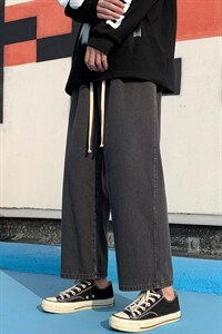 运动风2023春上新牛仔九分裤百搭潮流长裤  K821-P4035图片