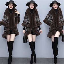 芷墨2021新冬装加厚保暖斗篷外套时尚风复古双层斗篷大衣，女装毛呢外套，芷墨服饰