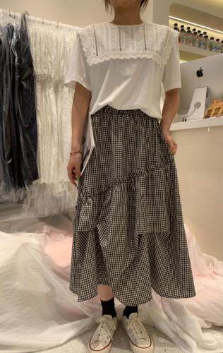 现货夏装新款韩版百搭气质款黑白格半裙，女装半身裙，JJY 锦娇衣